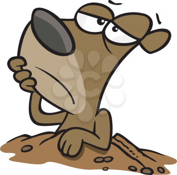 Royalty Free Clipart Image of a Groundhog on Groundhog Day