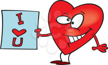 Royalty Free Clipart Image of a Heart With a Valentine Card