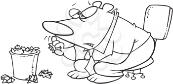 Royalty Free Clipart Image of a Lazy Bear