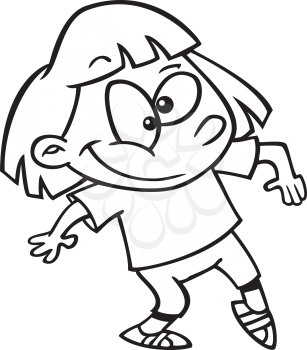 Royalty Free Clipart Image of a Kid Taking a Step Forward