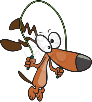 Royalty Free Clipart Image of a Dog Skipping