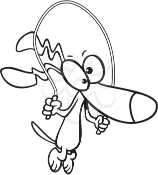 Royalty Free Clipart Image of a Dog Skipping