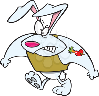 Royalty Free Clipart Image of a Tough Guy Rabbit