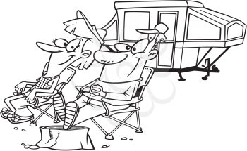 Royalty Free Clipart Image of Two Campers