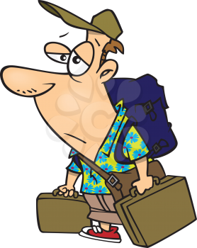 Royalty Free Clipart Image of a Weary Traveller