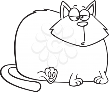 Royalty Free Clipart Image of a Chubby Cat