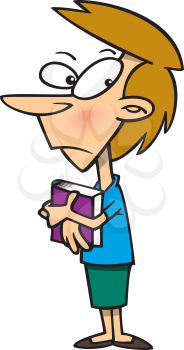 Royalty Free Clipart Image of a Girl With a Diary