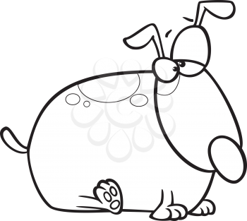 Royalty Free Clipart Image of a Fat Pup