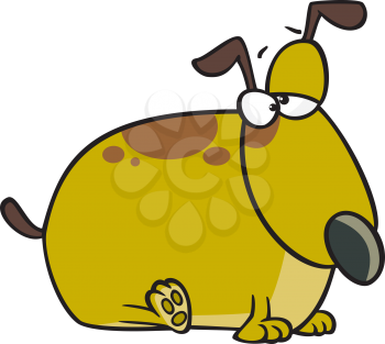 Royalty Free Clipart Image of a Fat Pup