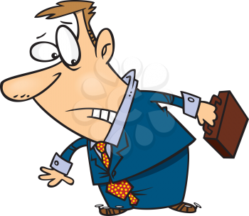 Royalty Free Clipart Image of a Guy With a Briefcase Standing Still