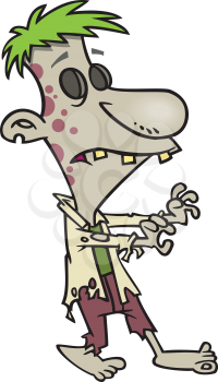 Royalty Free Clipart Image of a Goofy Zombie