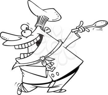 Royalty Free Clipart Image of a Happy Chef