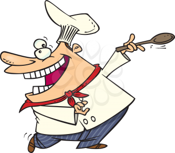 Royalty Free Clipart Image of a Happy Chef