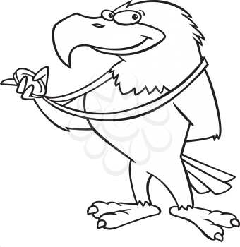 Royalty Free Clipart Image of an Eagle With a Medal