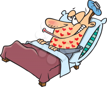 Royalty Free Clipart Image of a Lovesick Person