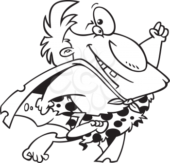 Royalty Free Clipart Image of a Super Caveman