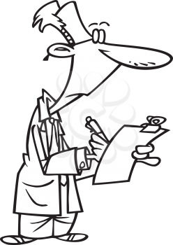 Royalty Free Clipart Image of a Guy With a Clipboard