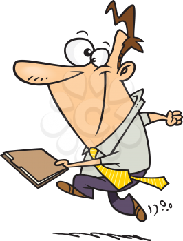 Royalty Free Clipart Image of a Man Running With a Folder