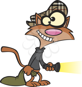 Royalty Free Clipart Image of a Cat Burglar