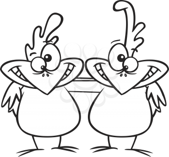 Royalty Free Clipart Image of Chickens
