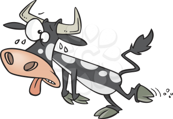 Royalty Free Clipart Image of a Hot Cow