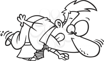 Royalty Free Clipart Image of a Man With His Nose to the Ground