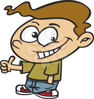 Royalty Free Clipart Image of a Kid Giving a Thumbs Up