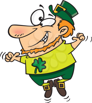 Royalty Free Clipart Image of a Happy Leprechaun