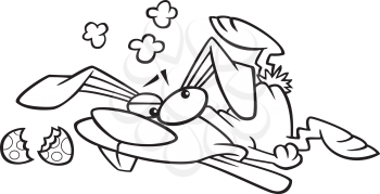 Royalty Free Clipart Image of a Trampled Easter Bunny