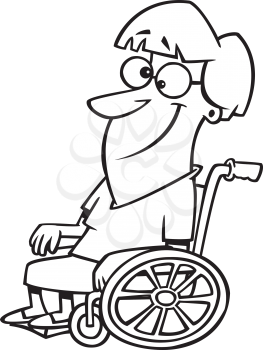 Royalty Free Clipart Image of a Woman in a Wheelchair