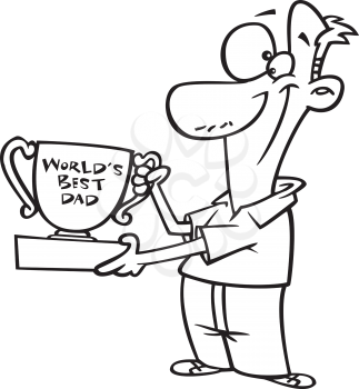 Royalty Free Clipart Image of a Dad Winning an Award