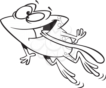 Royalty Free Clipart Image of a Jumping Frog