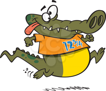 Royalty Free Clipart Image of an Alligator Running