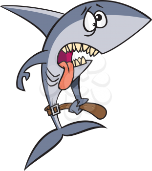 Royalty Free Clipart Image of a Hungry Shark