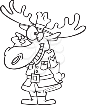 Royalty Free Clipart Image of a Moose in a Uniform 
