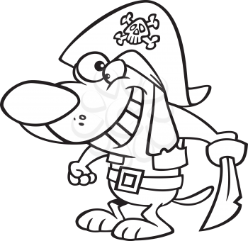 Royalty Free Clipart Image of a Pirate Dog