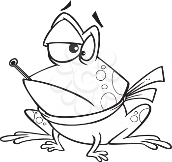 Royalty Free Clipart Image of a Sick Frog