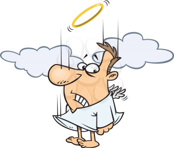 Royalty Free Clipart Image of an Angel Falling