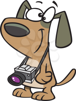 Royalty Free Clipart Image of a Dog With a Camera