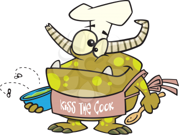 Royalty Free Clipart Image of a Monster Chef