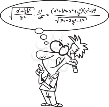 Royalty Free Clipart Image of a Person Doing Math