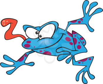Royalty Free Clipart Image of a Frog Sticking Out His Tongue 