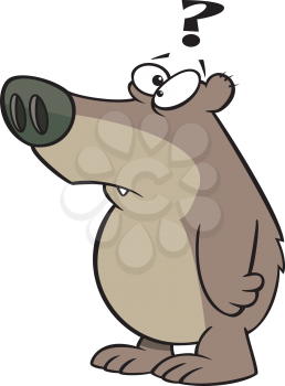 Royalty Free Clipart Image of a Bear that is Confused