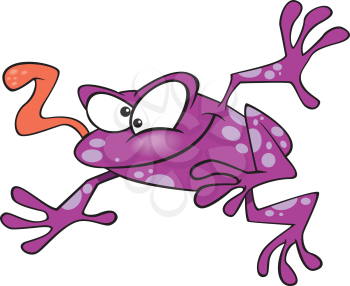 Royalty Free Clipart Image of a Frog Sticking Out His Tongue 