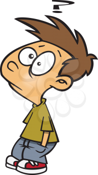 Royalty Free Clipart Image of a Quiz Kid