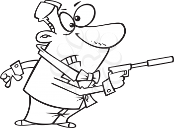 Royalty Free Clipart Image of a Secret Agent