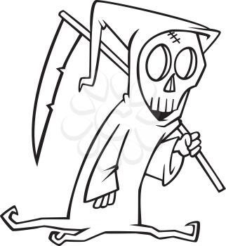 Royalty Free Clipart Image of a Person in a Scull Costume