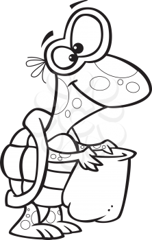 Royalty Free Clipart Image of a Turtle Trick or Treating