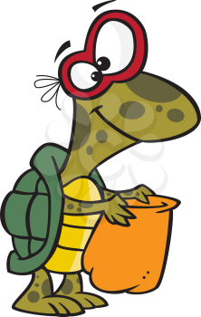 Royalty Free Clipart Image of a Turtle Trick or Treating