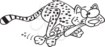 Royalty Free Clipart Image of a Cat Running